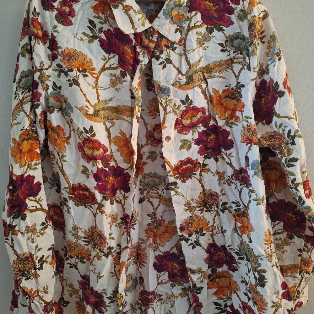 J. Jill Floral Button Down Shirt - Multicolor